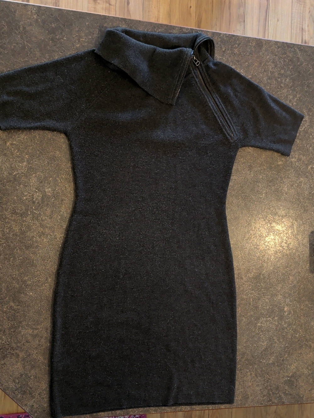 Charcoal Knit Sweater Dress